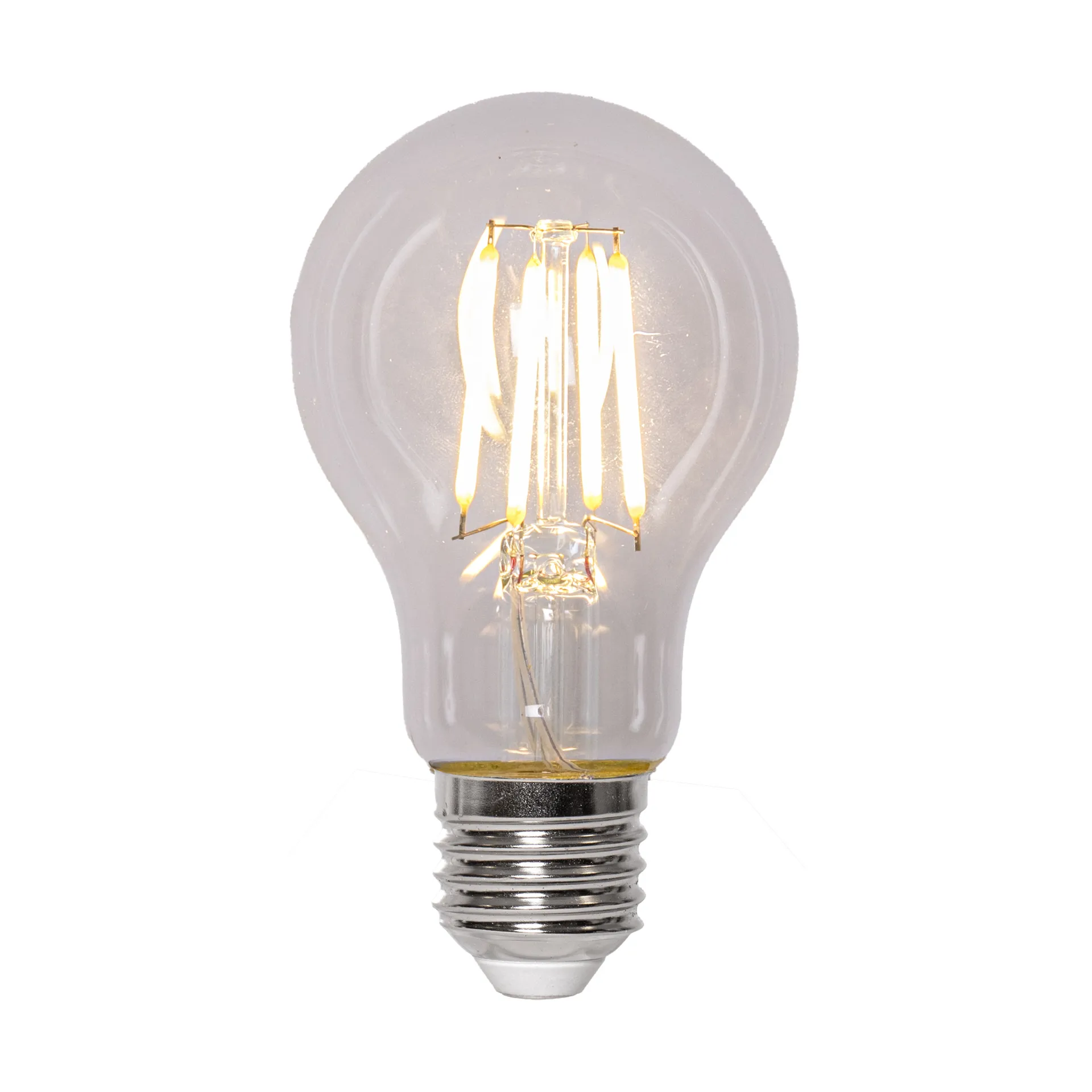 Lit dimmable light bulb E27 470lm, Clear, 3000K Scandi Essentials