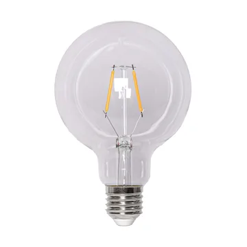 Lit dimmable light bulb E27 G95 150lm - Clear, 2100K - Scandi Essentials