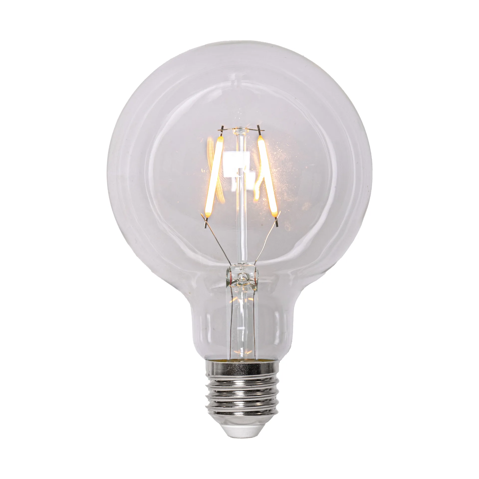Lit dimmable light bulb E27 G95 150lm, Clear, 2100K Scandi Essentials