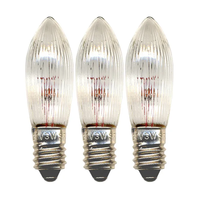 Lit light bulb E10 replacement 34V 3-pack, Clear, 3W Scandi Essentials