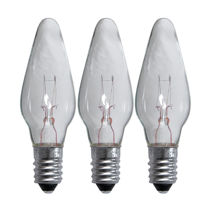 Lit light bulb E10 replacement 55V 3-pack - Clear, 3W - Scandi Essentials