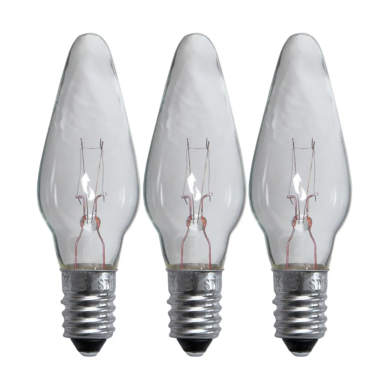 Scandi Essentials Lit light bulb E10 replacement 55V 3-pack Clear, 3W
