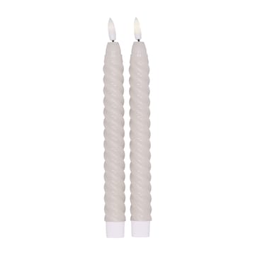 Twisted LED-candle 25 cm 2-pack - Beige - Scandi Essentials