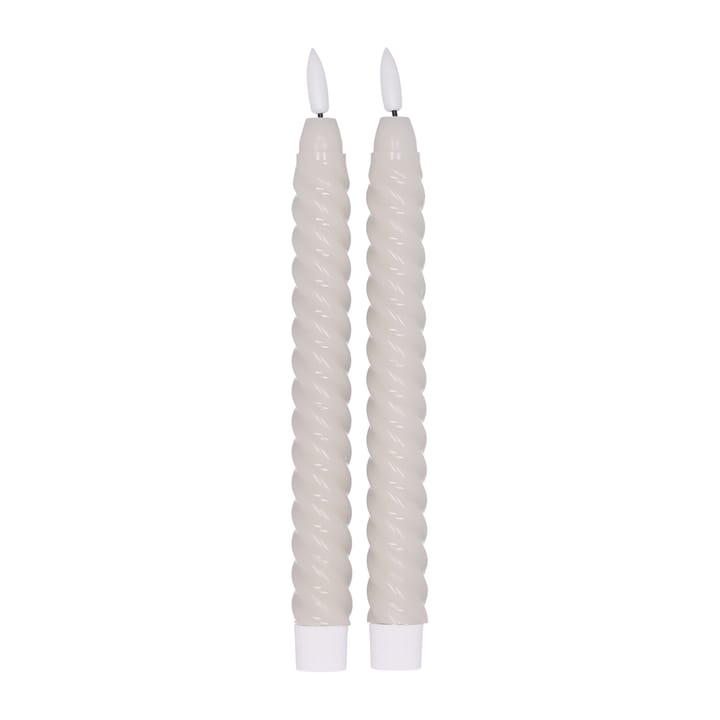 Twisted LED-candle 25 cm 2-pack - Beige - Scandi Essentials