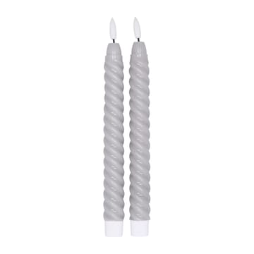 Twisted LED-candle 25 cm 2-pack - grey - Scandi Essentials