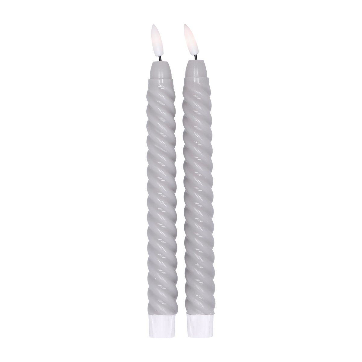 Scandi Essentials Twisted LED-candle 25 cm 2-pack grey