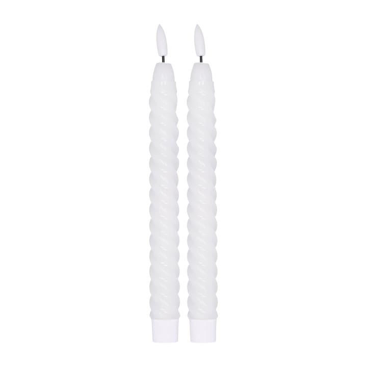 Twisted LED-candle 25 cm 2-pack - White - Scandi Essentials