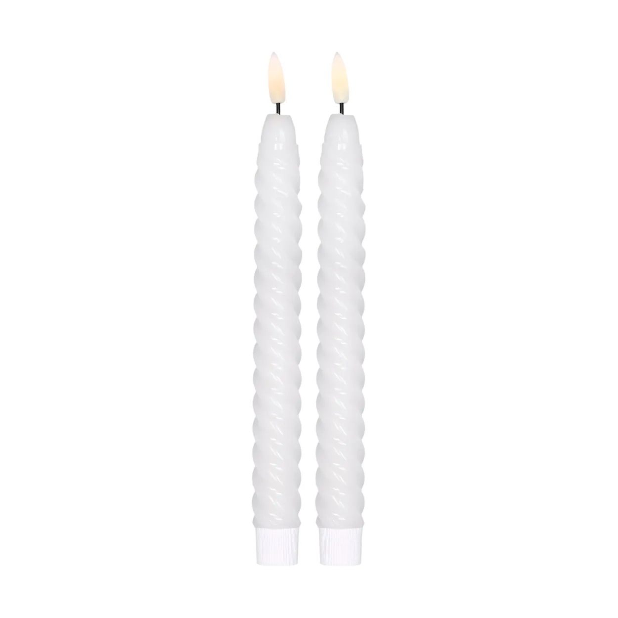 Scandi Essentials Twisted LED-candle 25 cm 2-pack White