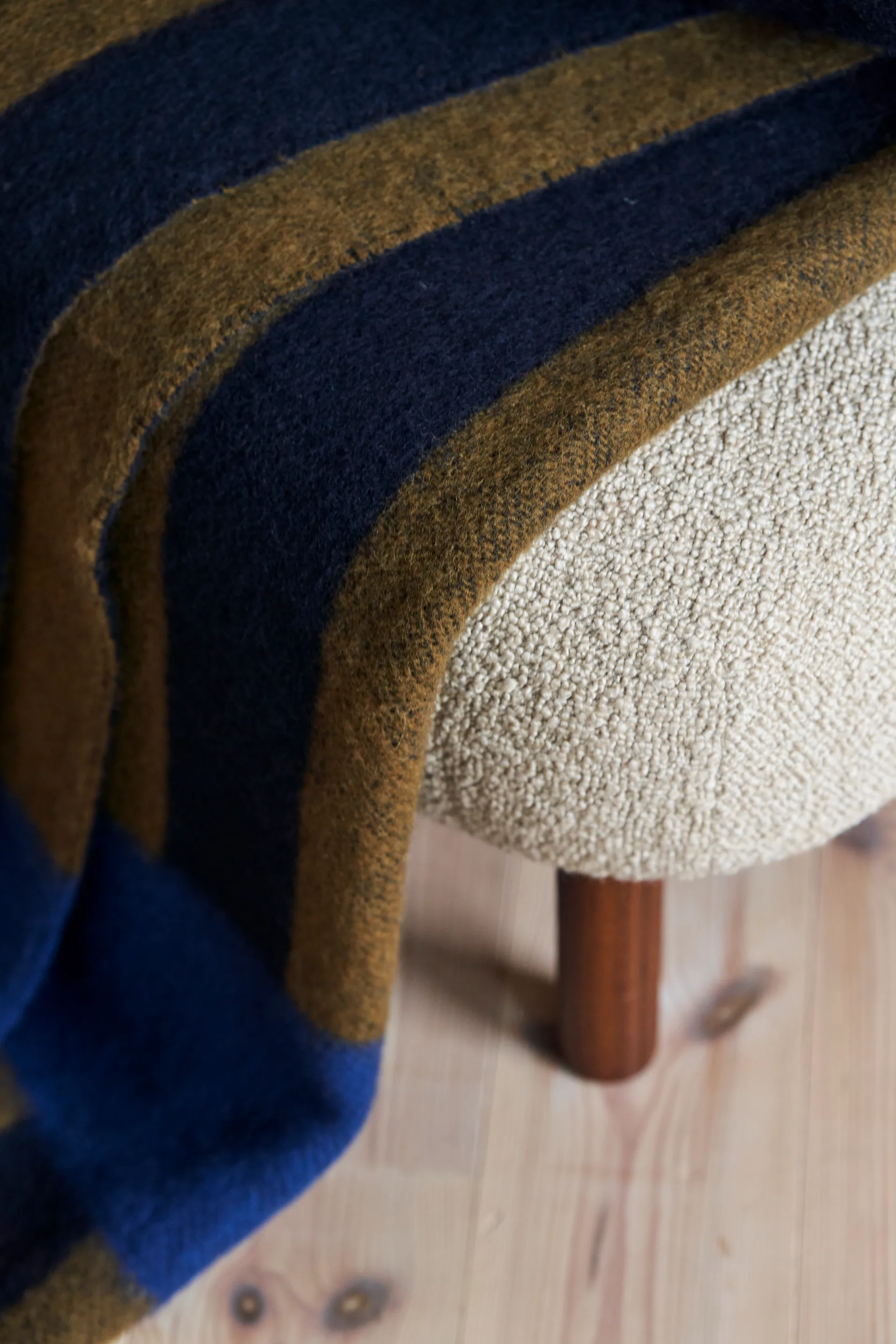 Aisles wool blanket 130x180 cm, Blue Scandi Living