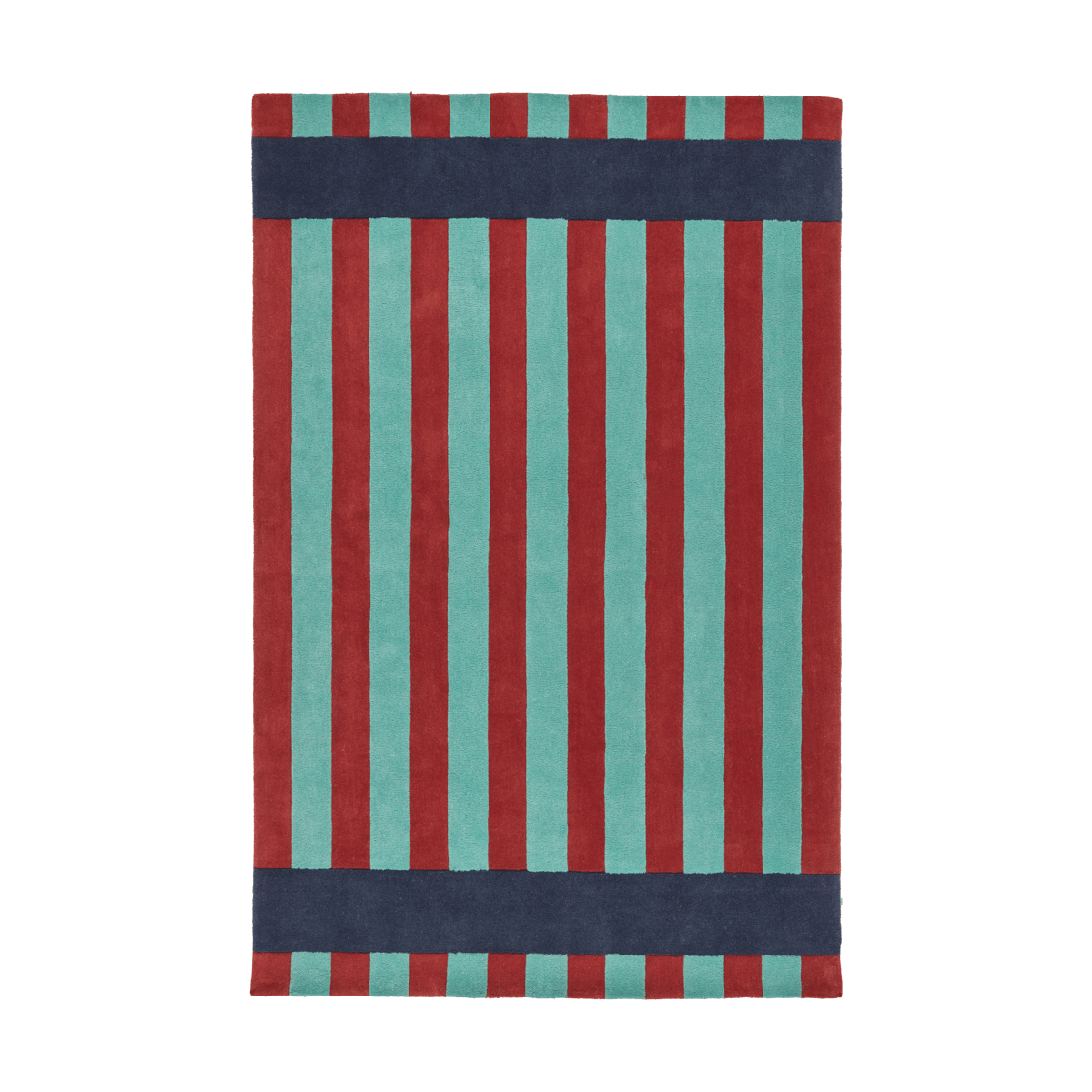 Scandi Living Aisles wool carpet Green, 200x300 cm | Scandinavian Design | Fringe & Deep pile rugs | Green