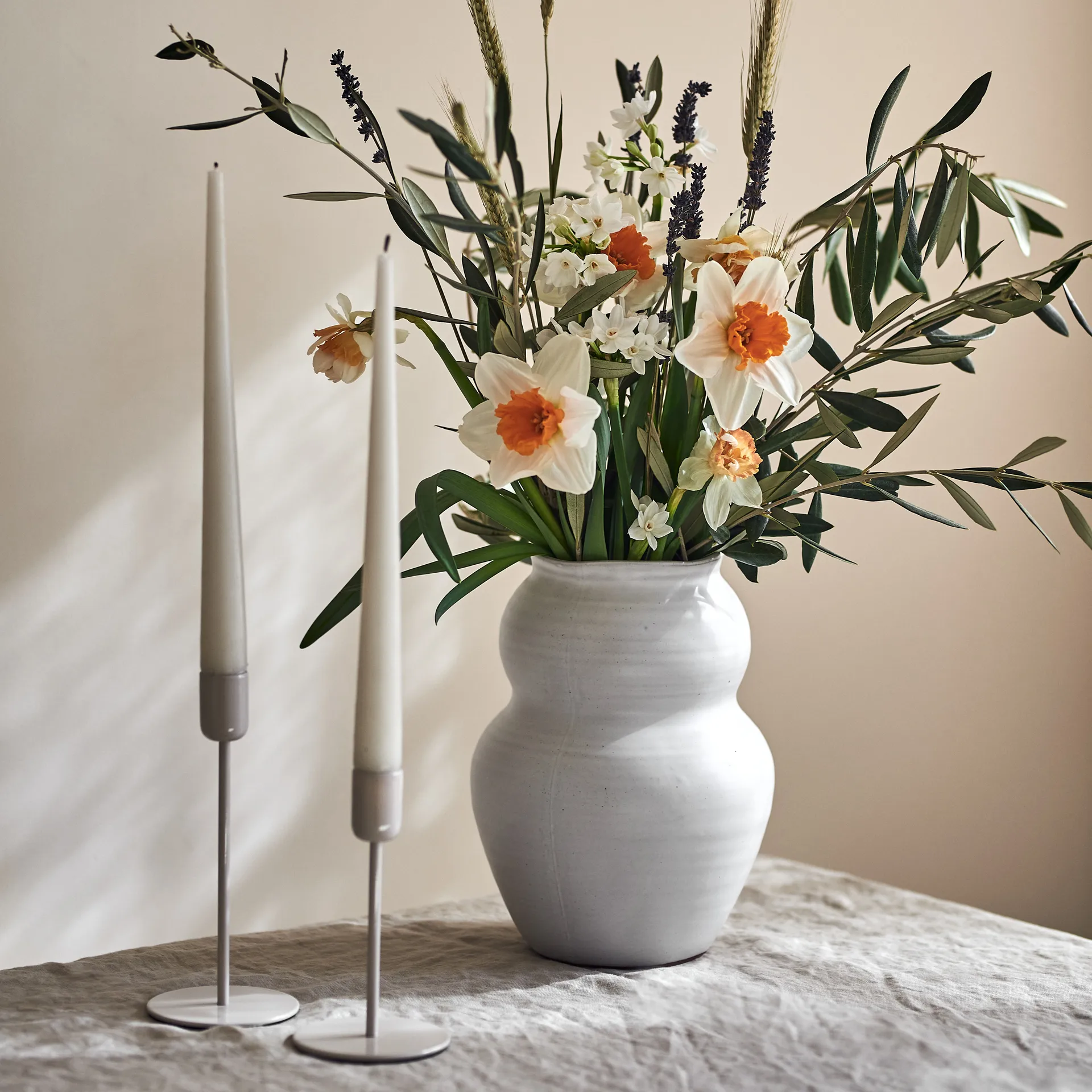 Arctic candlestick 14 cm, Beige Scandi Living