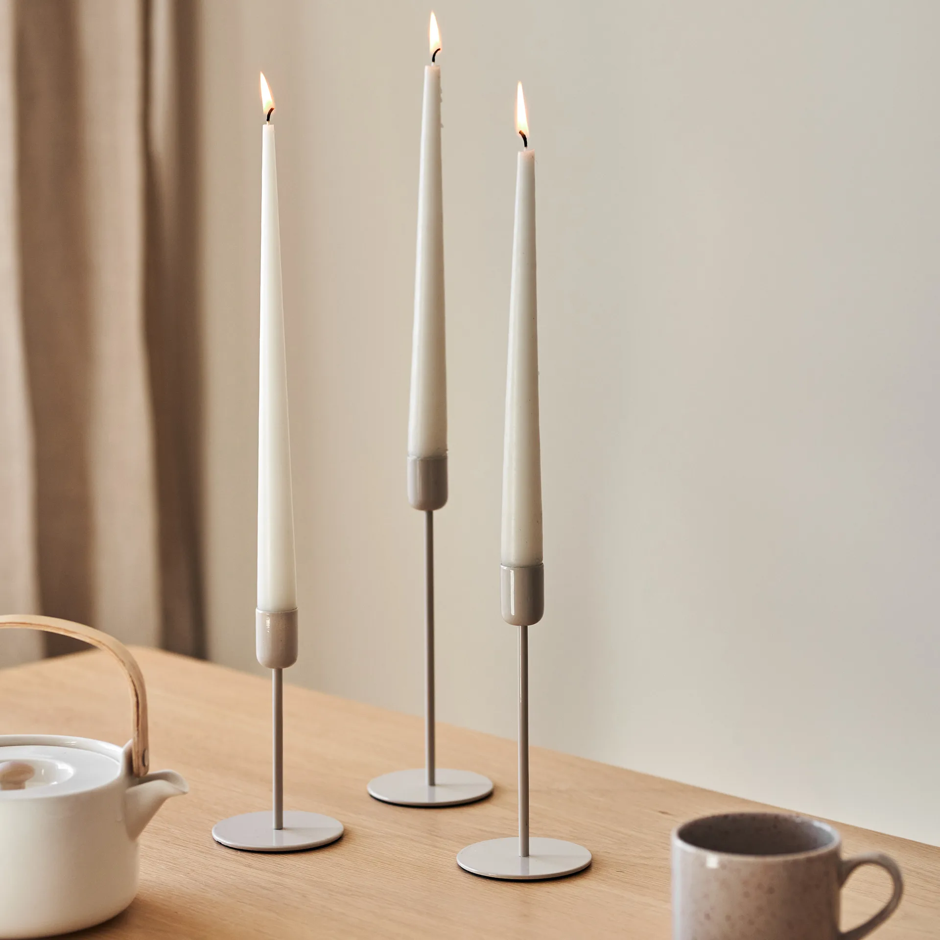 Arctic candlestick 14 cm, Beige Scandi Living