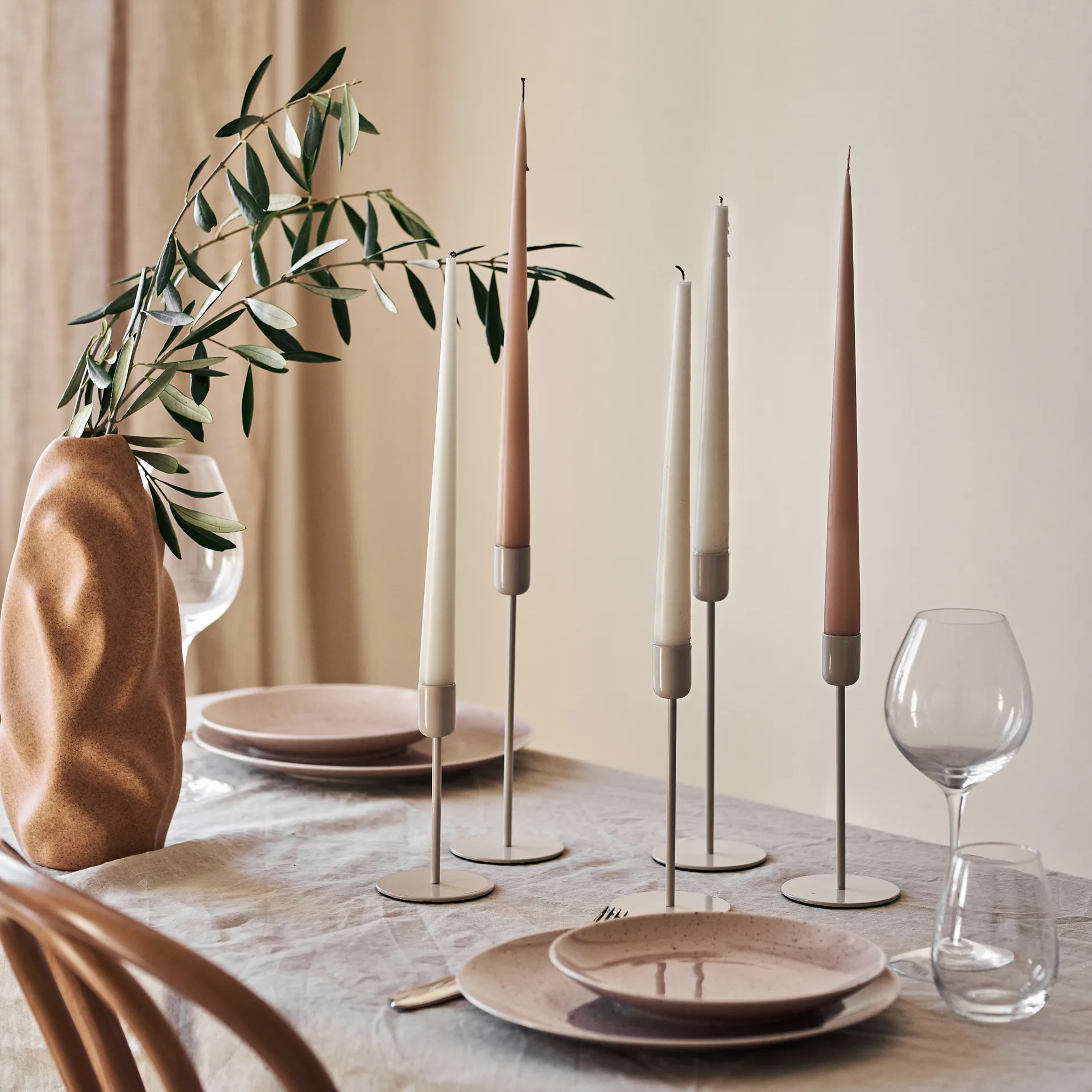 Arctic candlestick 14 cm, Beige Scandi Living