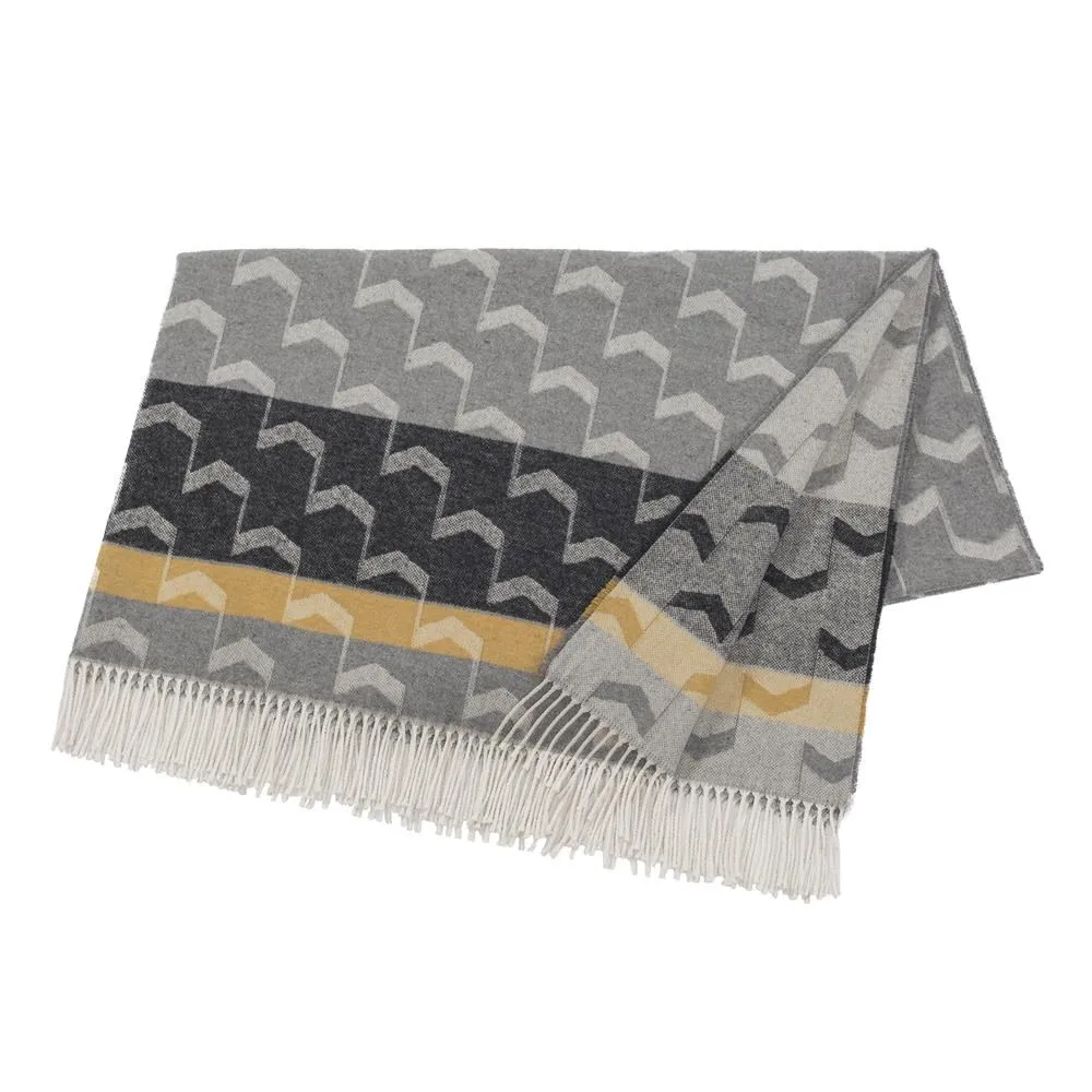 Arrow cotton throw, mustard Scandi Living