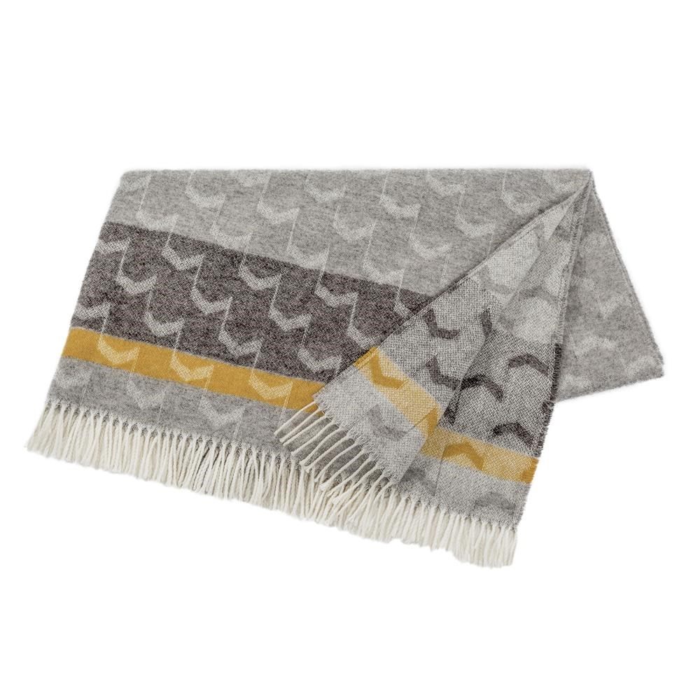 Scandi Living Arrow wool throw mustard | Scandinavian Design | Wool blankets & throws | Yellow
