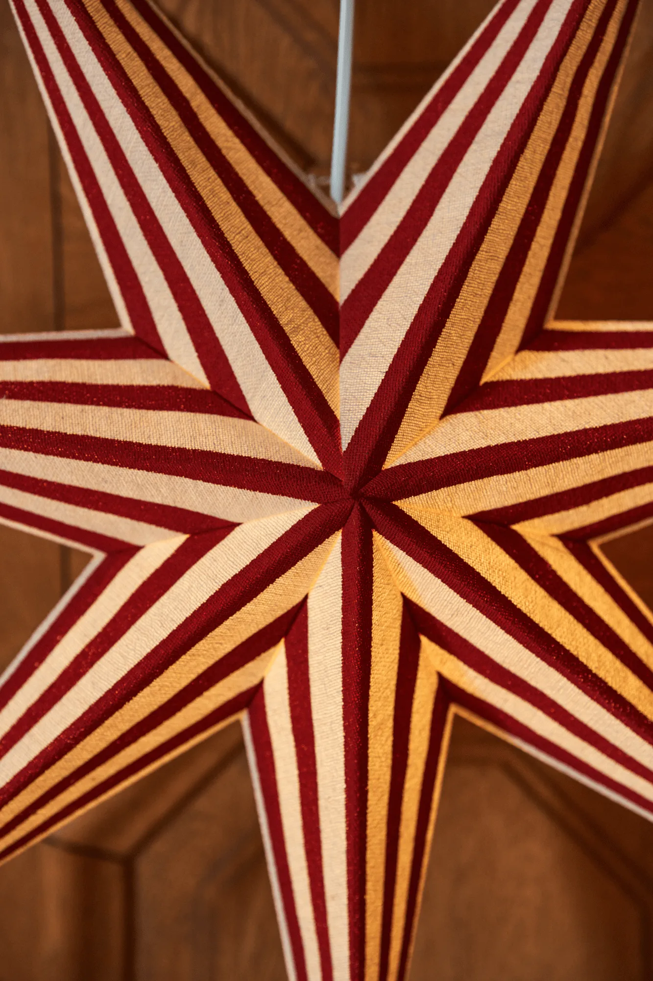 Bare advent star white-red stripes, 60 cm Scandi Living