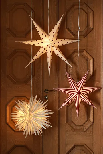Bare advent star white-red stripes - 60 cm - Scandi Living