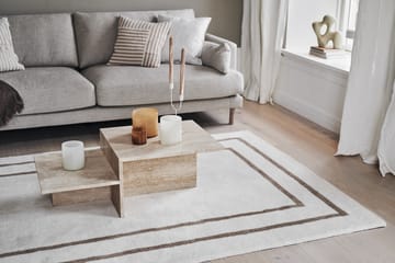 Borders wool carpet - White-beige 170x240 cm - Scandi Living