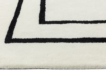 Borders wool carpet - White-black 170x240 cm - Scandi Living