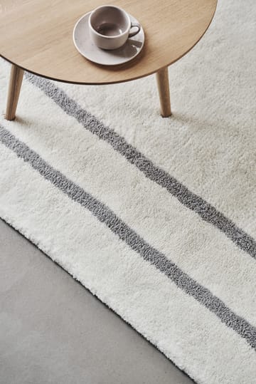 Borders wool carpet - White-grey 170x240 cm - Scandi Living