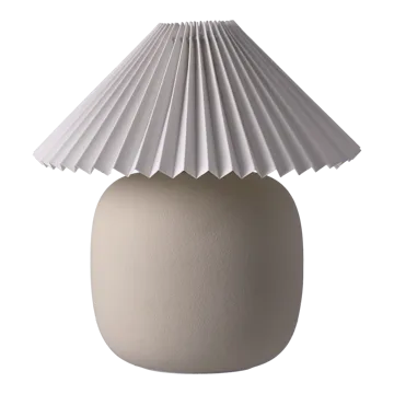 Boulder table lamp 29 cm beige-pleated white - Scandi Living
