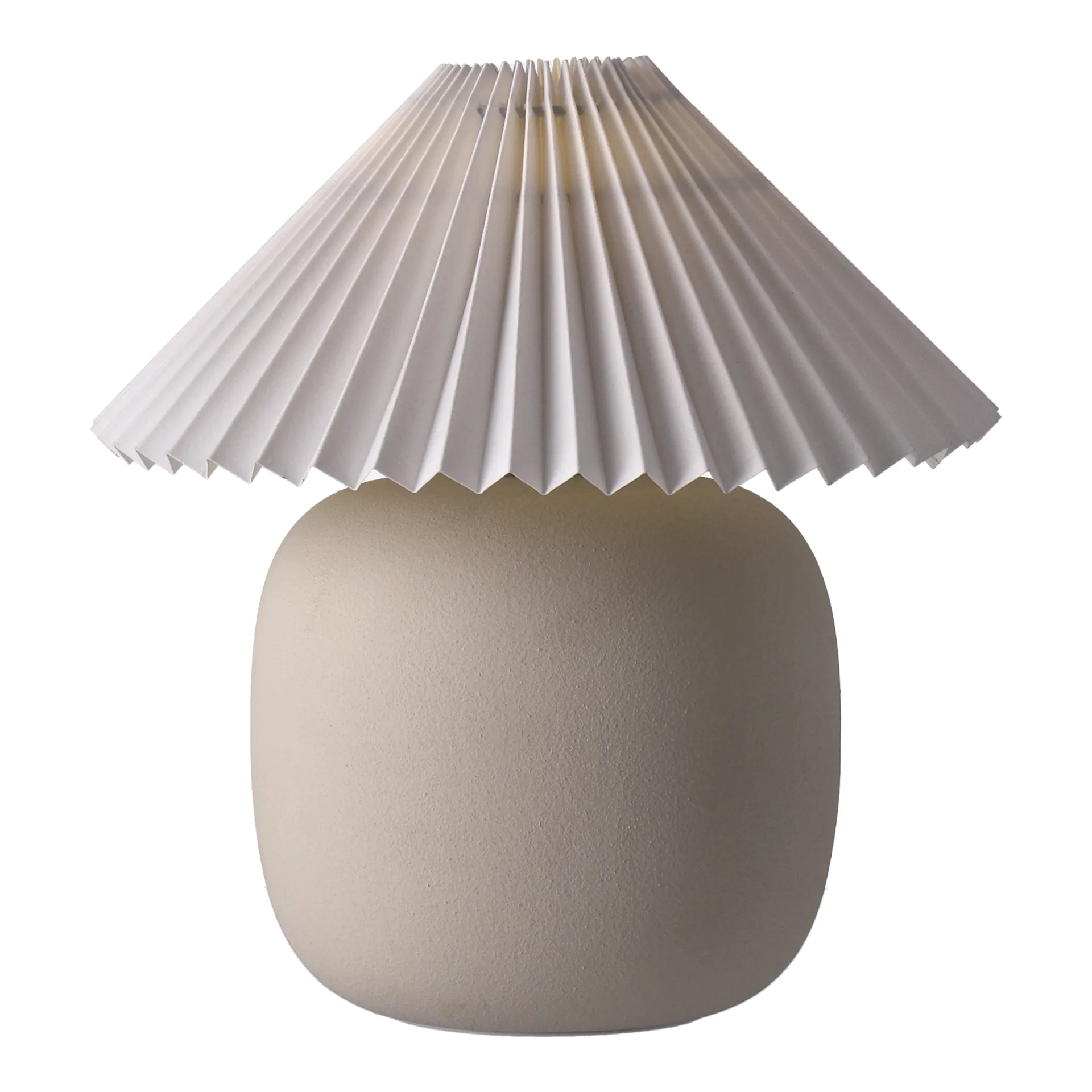Boulder table lamp 29 cm beige-pleated white Scandi Living