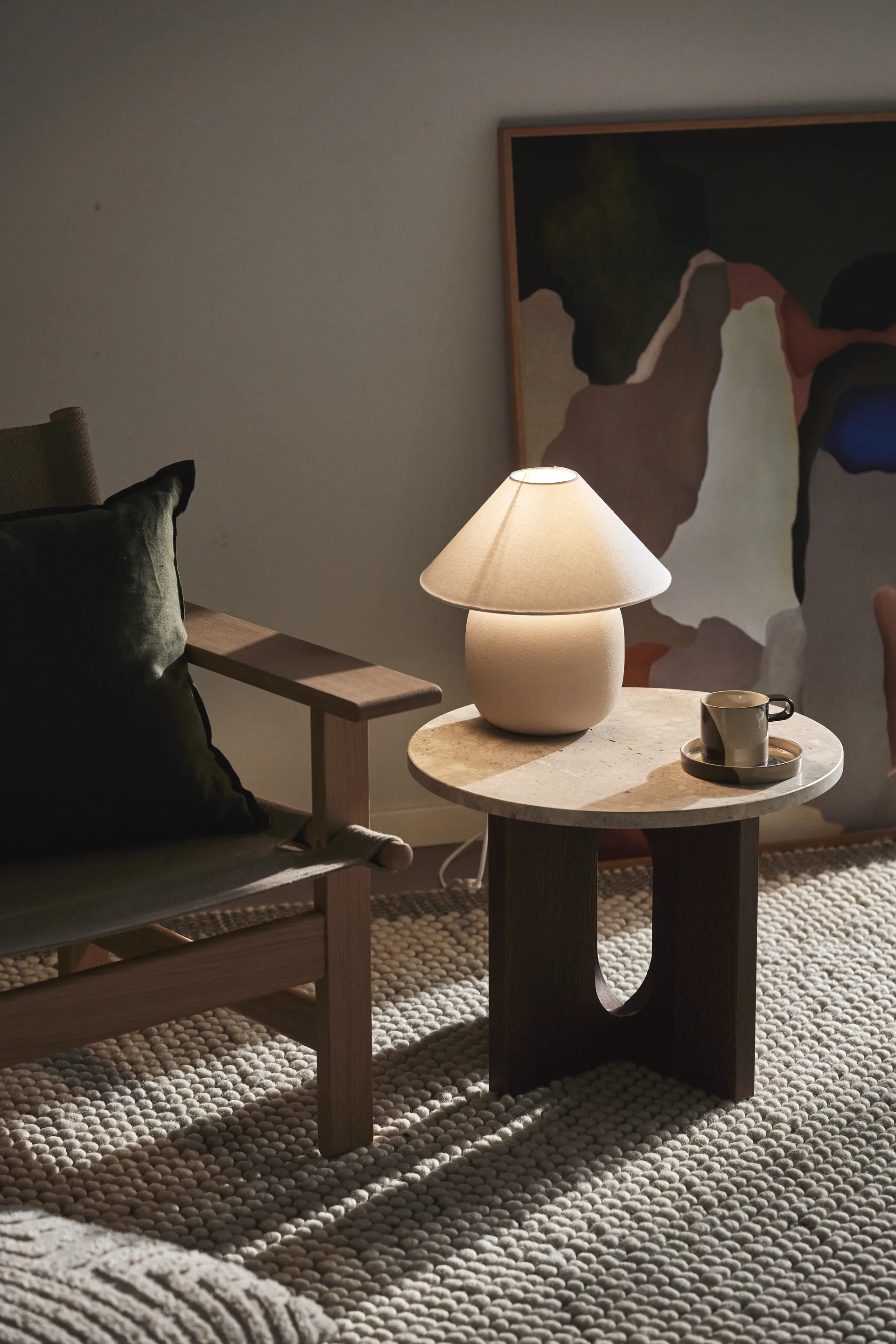 Boulder table lamp 29 cm beige-white Scandi Living