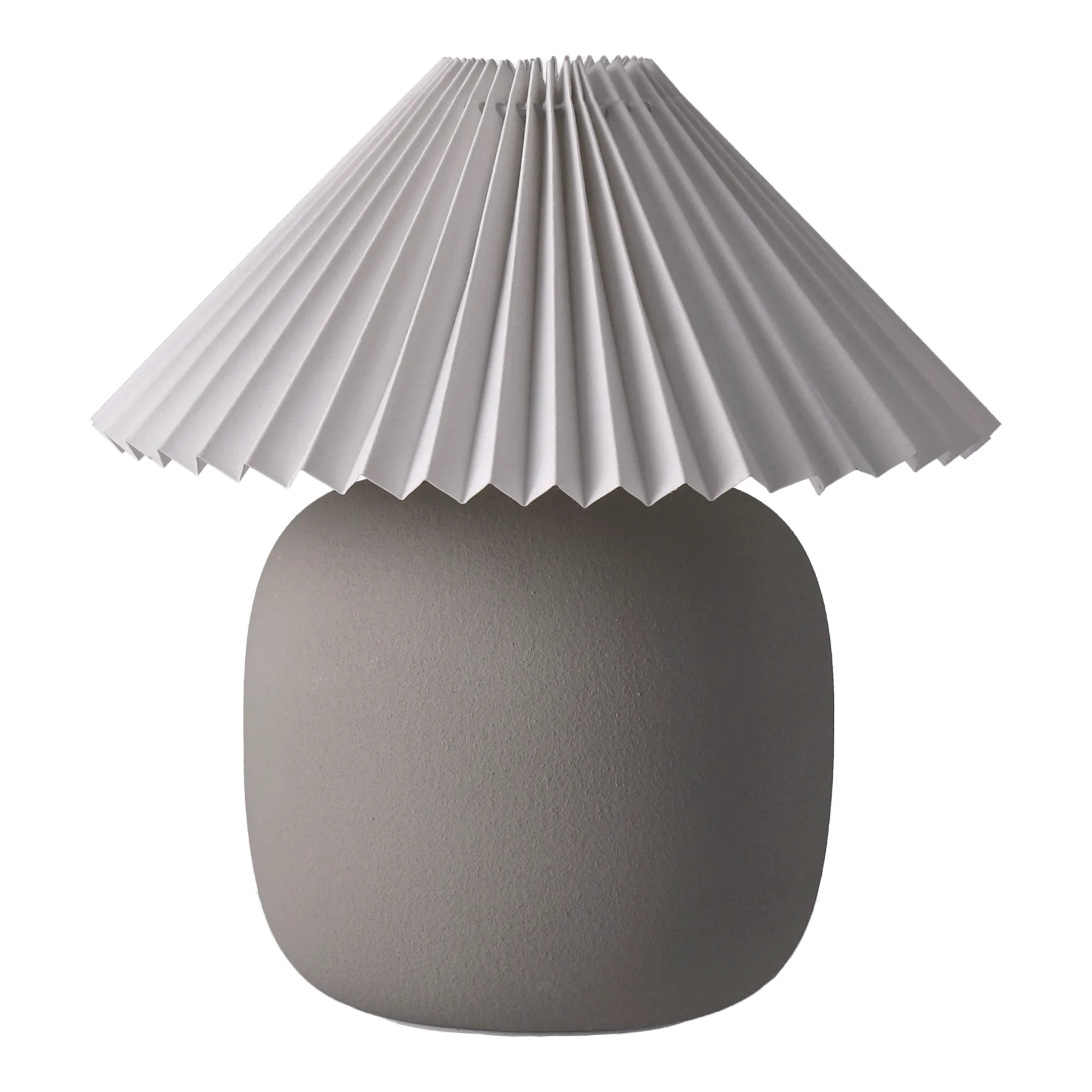 Boulder table lamp 29 cm grey-pleated white Scandi Living