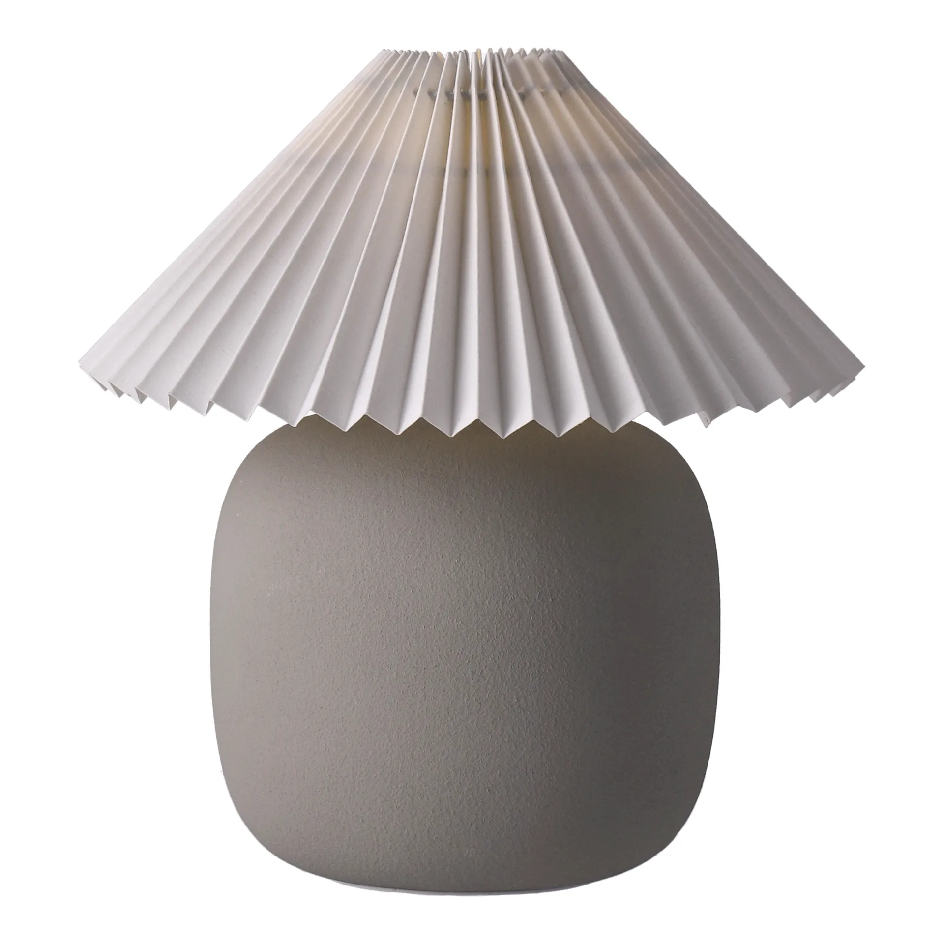 Boulder table lamp 29 cm grey-pleated white Scandi Living