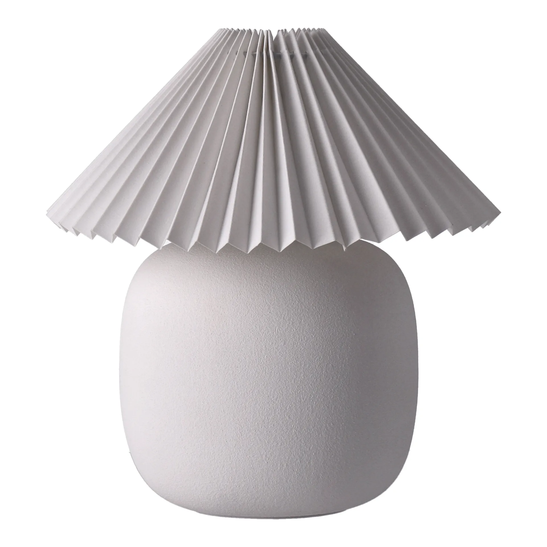 Boulder table lamp 29 cm white-pleated white Scandi Living
