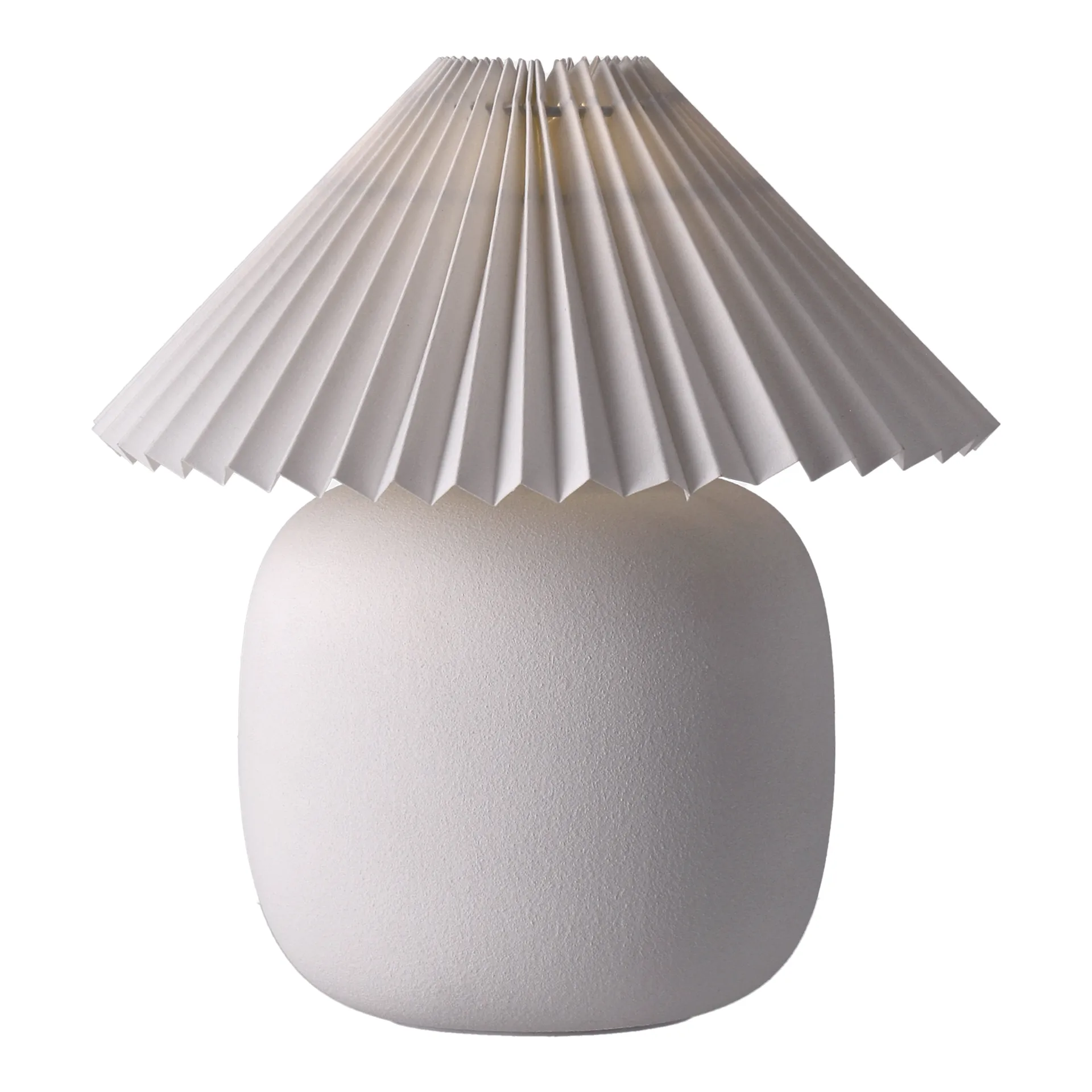Boulder table lamp 29 cm white-pleated white Scandi Living