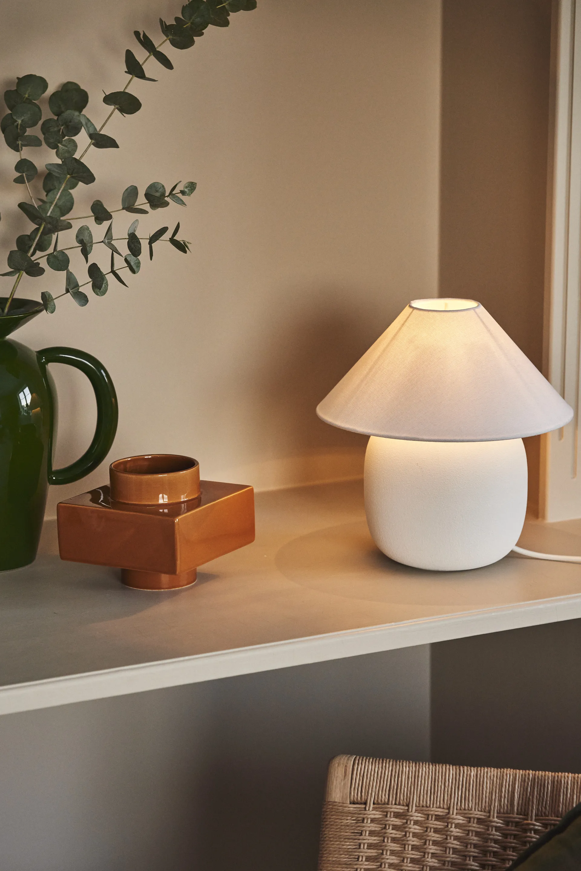 Boulder table lamp 29 cm white-white,  Scandi Living