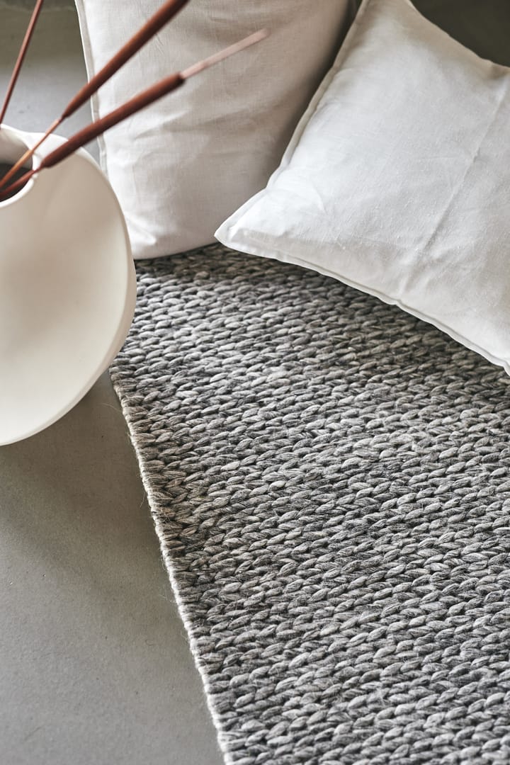 Braided wool carpet natural grey - 200x300 cm - Scandi Living