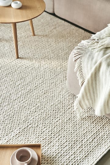 Braided wool carpet natural white - 170x240 cm - Scandi Living