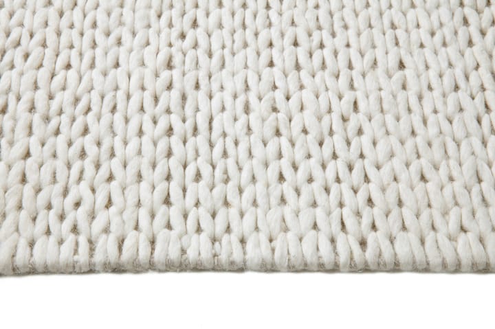 Braided wool carpet natural white - 200x300 cm - Scandi Living