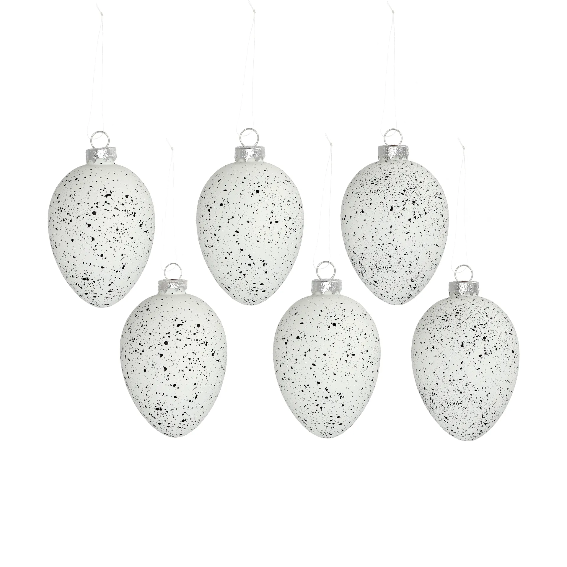 Brooding glass egg 8 cm 6-pack, White Scandi Living