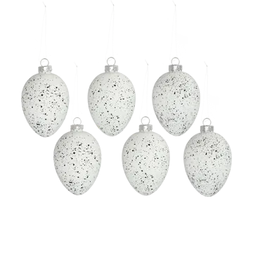 Brooding glass egg 8 cm 6-pack - White - Scandi Living