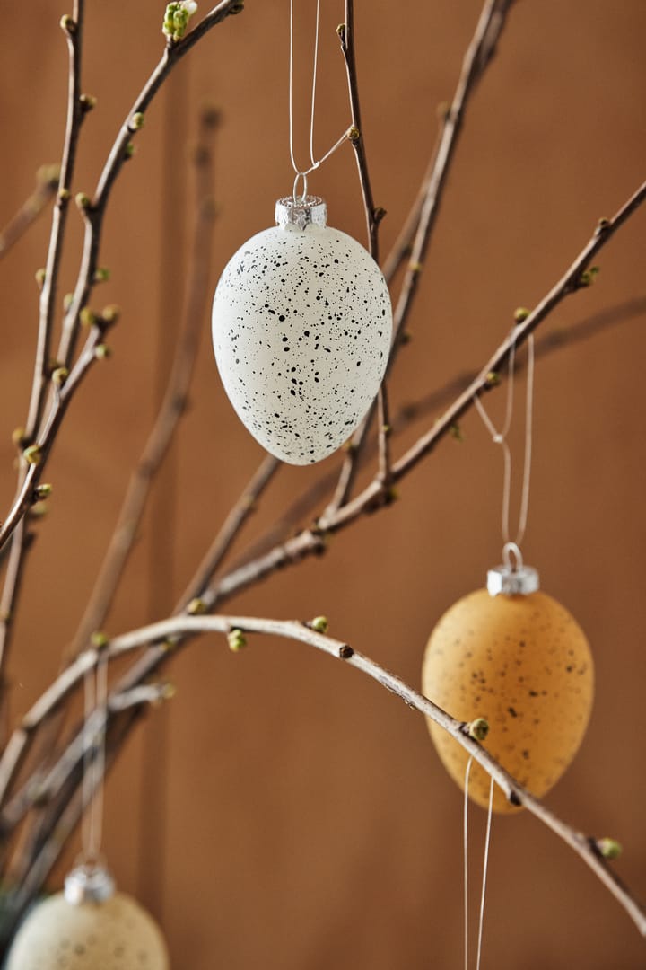 Brooding glass egg 8 cm 6-pack, White Scandi Living