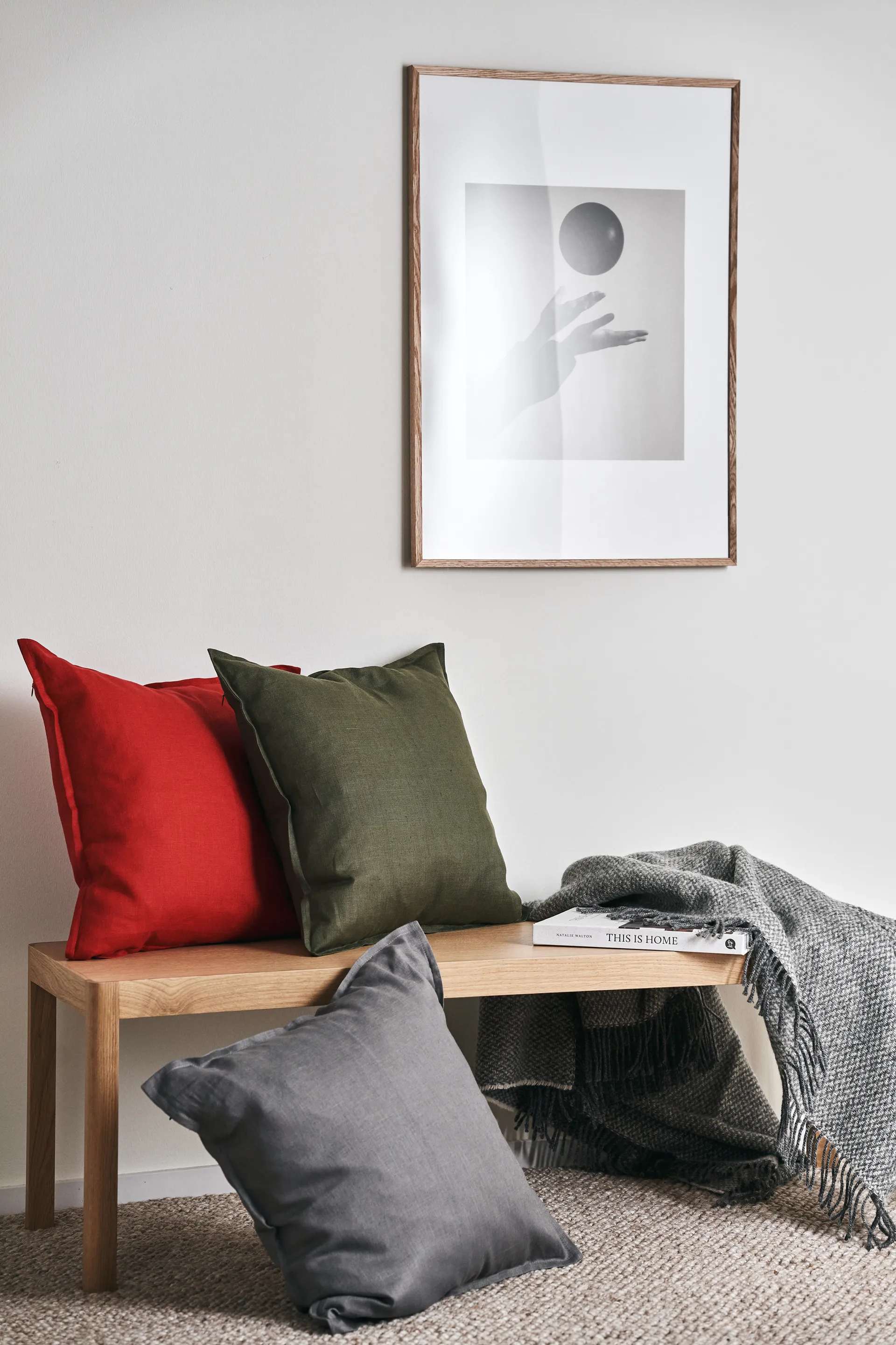 Calm pillow case linen 50x50 cm, Red Scandi Living