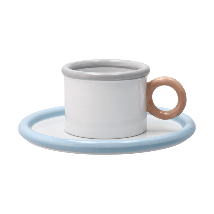 Chunky cup with saucer - Blue-grey - Scandi Living