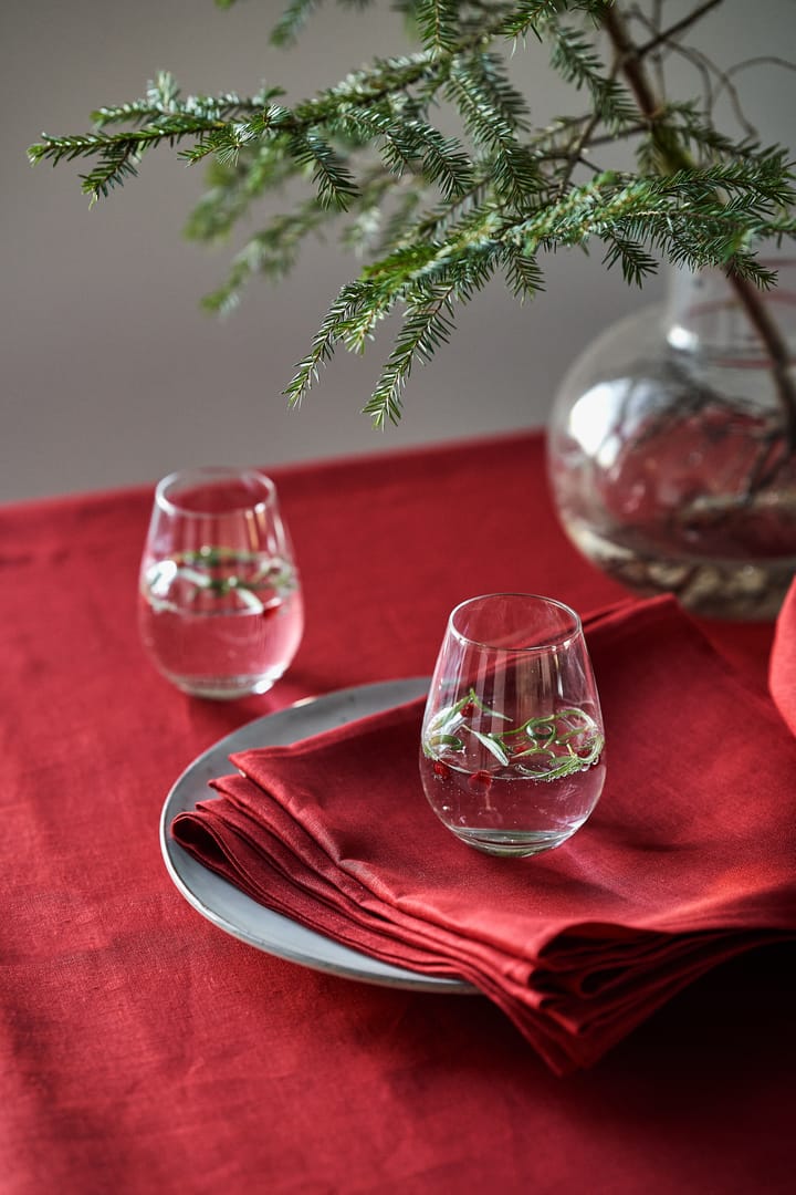 Clean linen table cloth 145x350 cm , Red Scandi Living