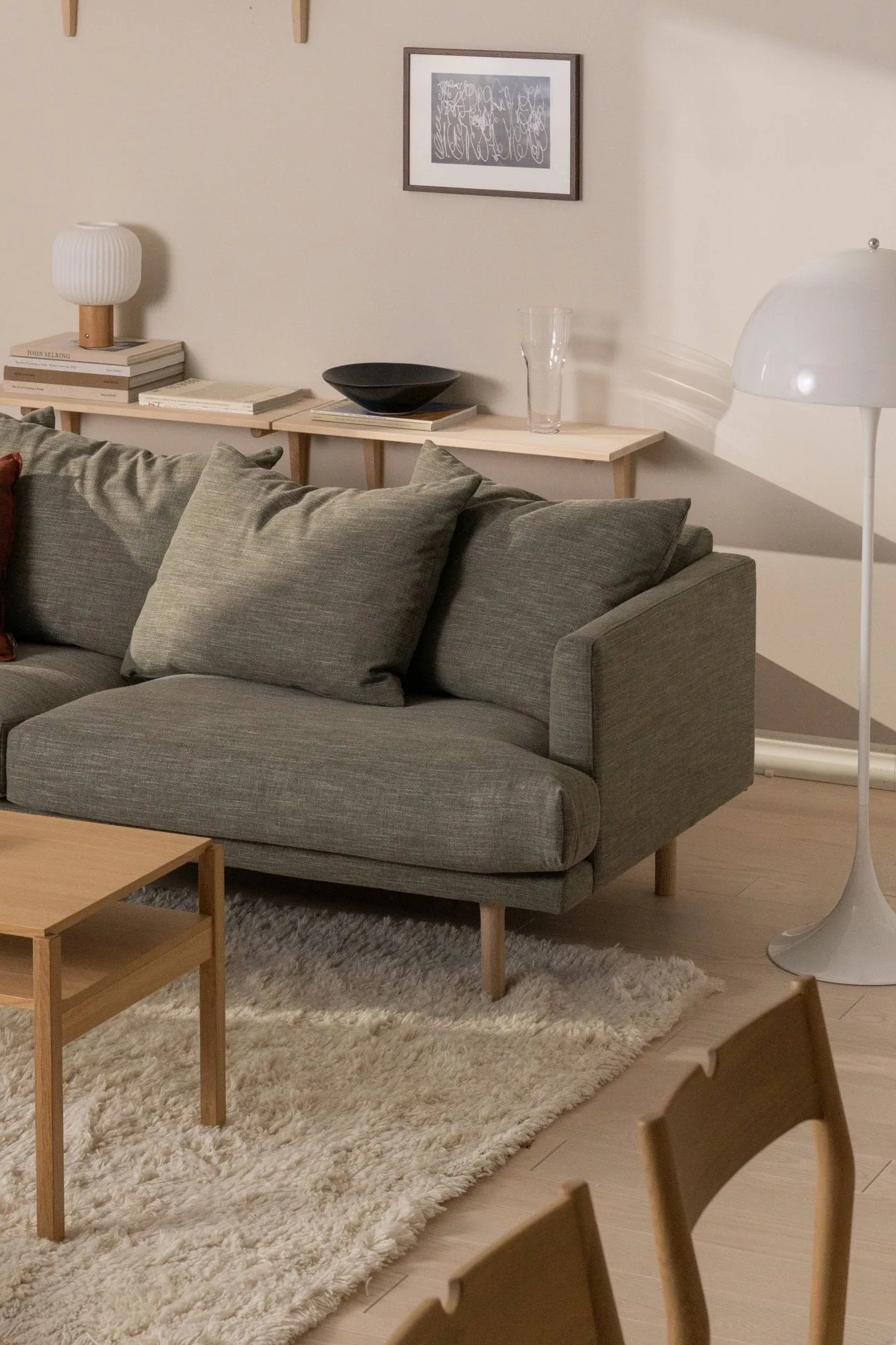 Cozy wool carpet natural white, 200x300 cm Scandi Living