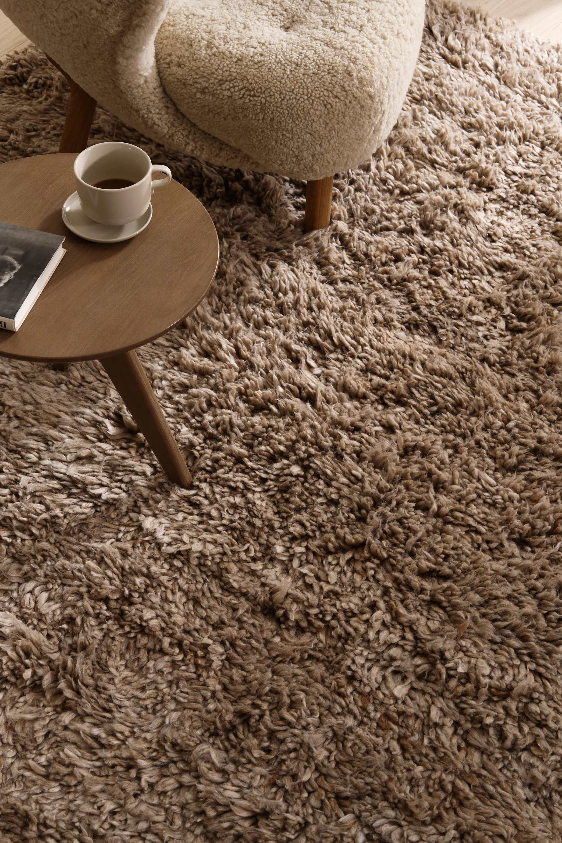 Cozy wool rug beige, 200x300 cm Scandi Living