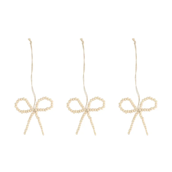 Craft Christmas tree ornament bow 3-pack - Natural - Scandi Living
