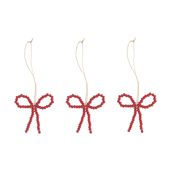 Craft Christmas tree ornament bow 3-pack - Red - Scandi Living