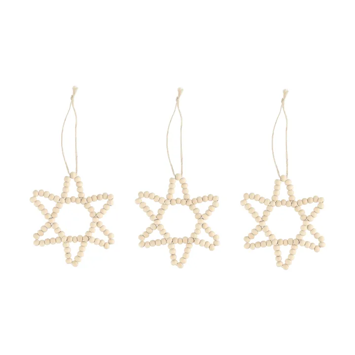Craft Christmas tree ornament star 3-pack - Natural - Scandi Living