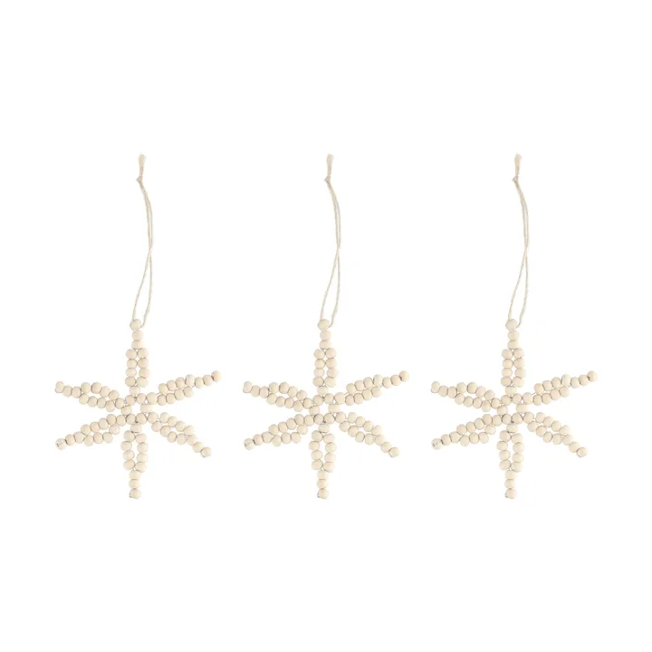 Craft snowflake Christmas tree hanging 3-pack - Natural - Scandi Living