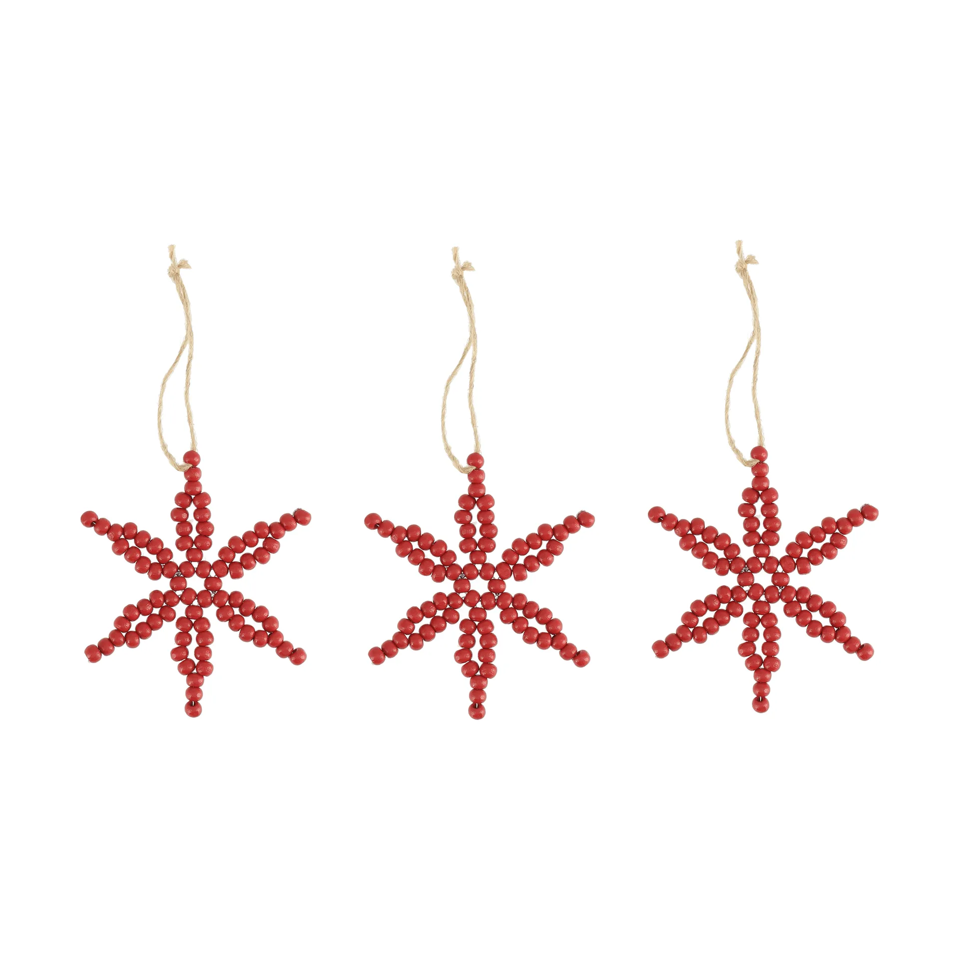 Craft snowflake Christmas tree hanging 3-pack, Red Scandi Living