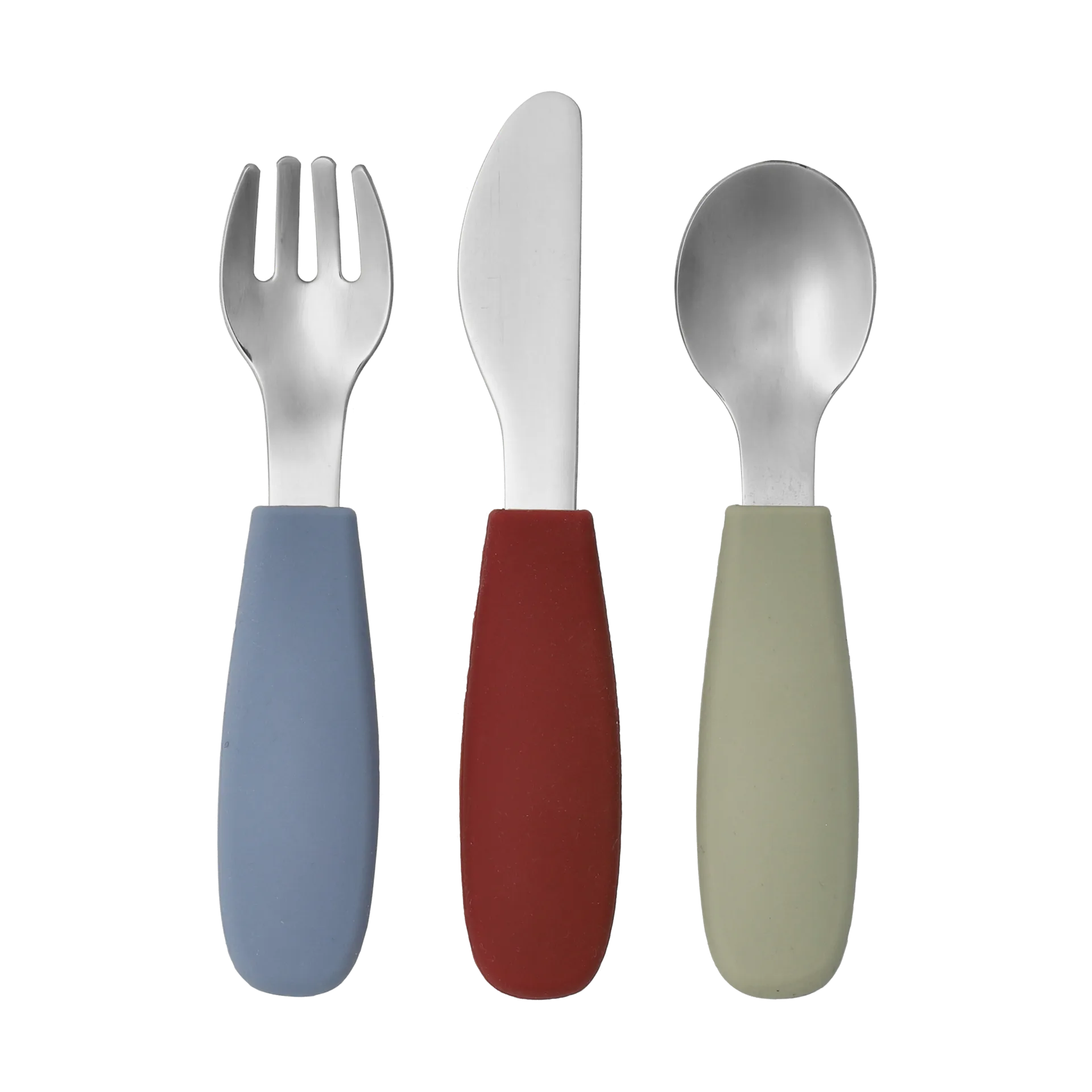 Dine cutlery set silicone 3 pieces, Green-Blue Scandi Living