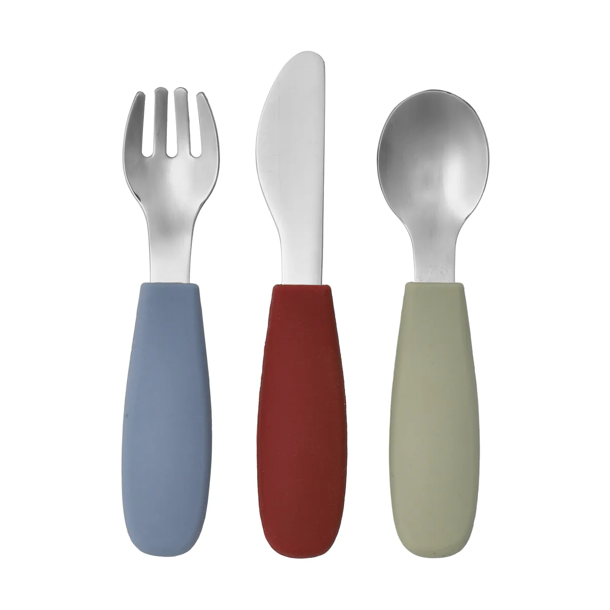 Scandi Living Dine cutlery set silicone 3 pieces Green-Blue